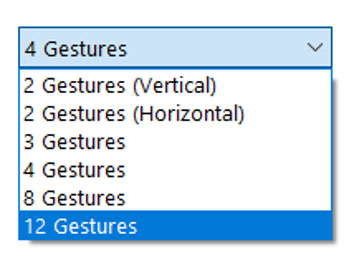 نحوه انتخاب 12 حالت برای  Mouse Gestures در قسمت Customize نرم افزار Solidwroks 2020